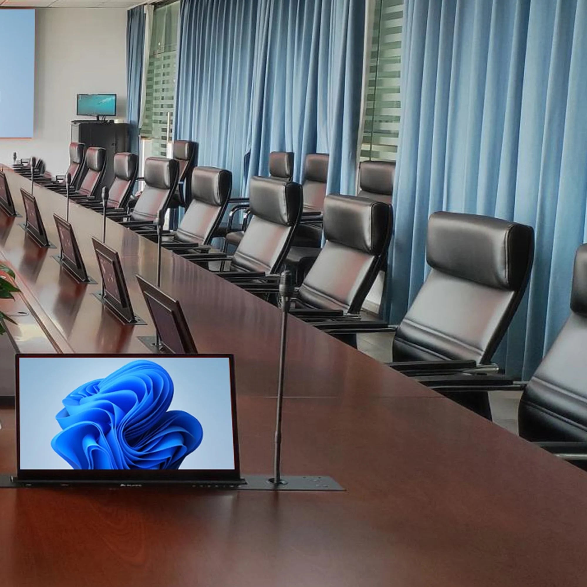 AML-15.6M Motorlu Monitör Kaldırmalı Toplantı Masası İstanbul Ofis Mobilya