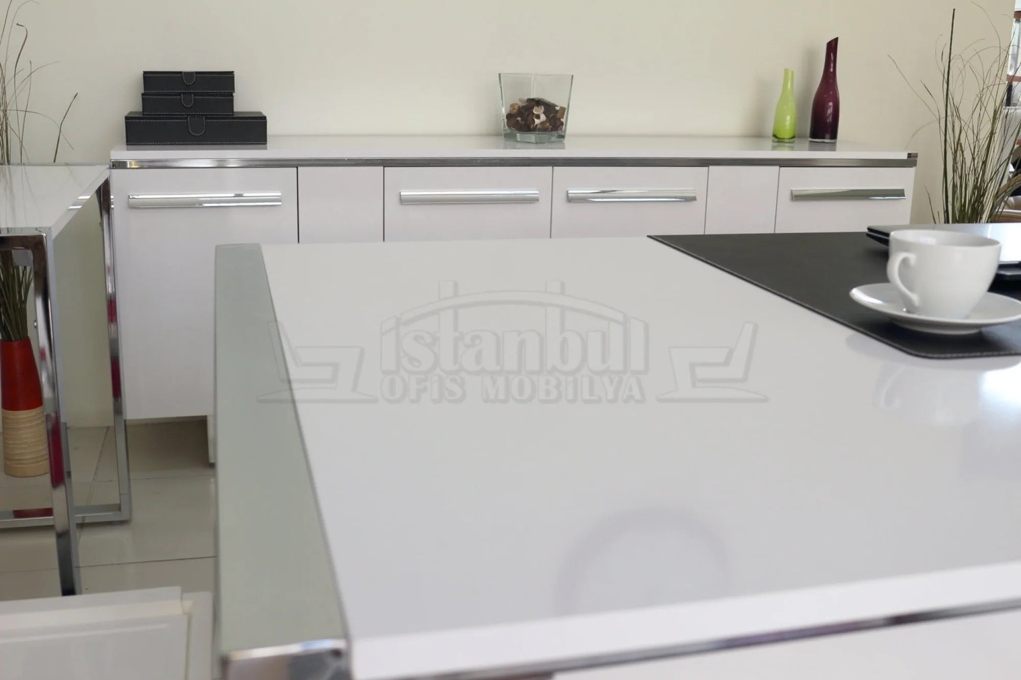 Apple Makam Masası 190x90 Hg. Beyaz ISTANBUL-TSI