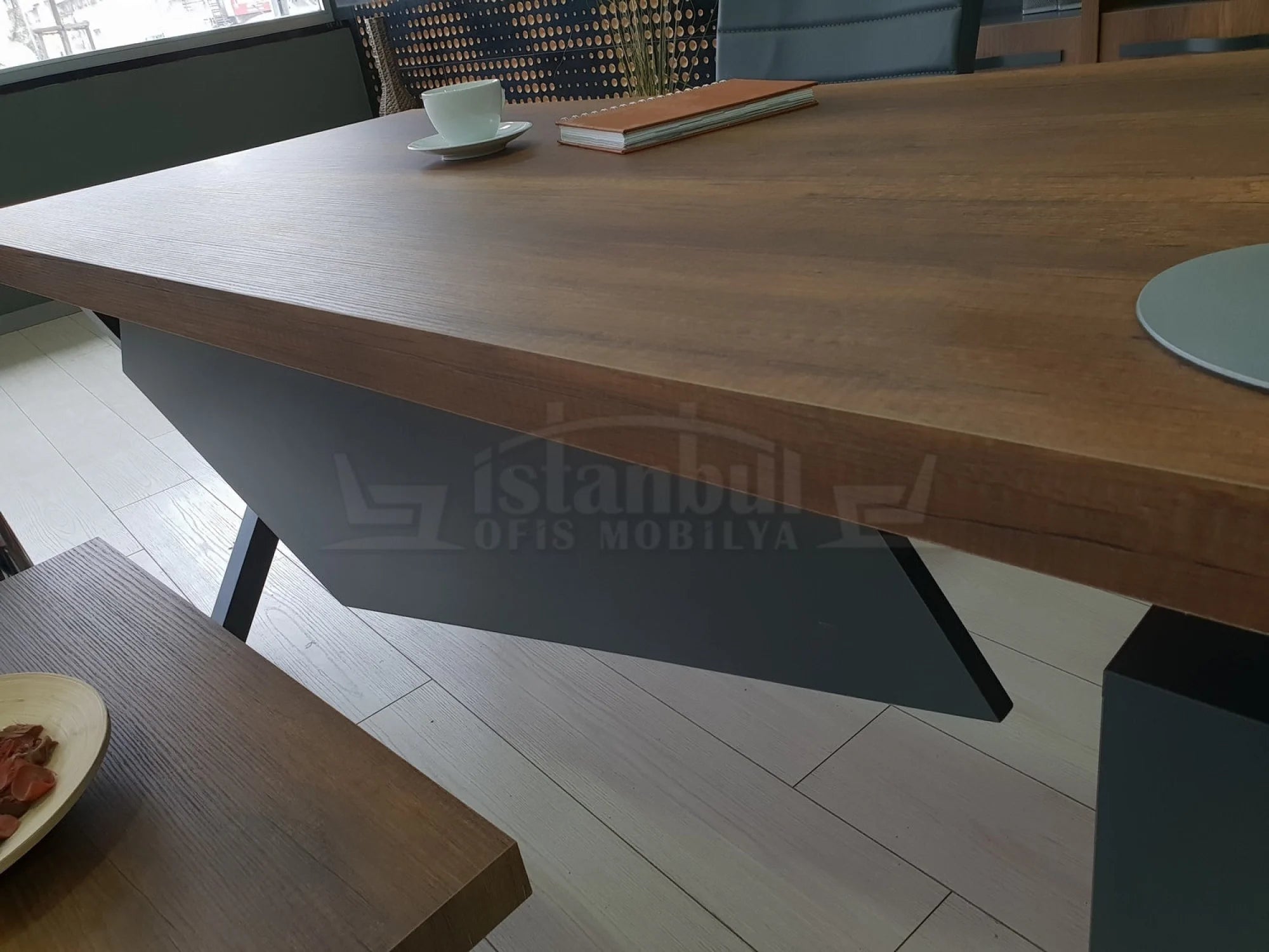 Elegant Makam Masası Etejer Dolaplı Barok Antrasit ISTANBUL-TSI