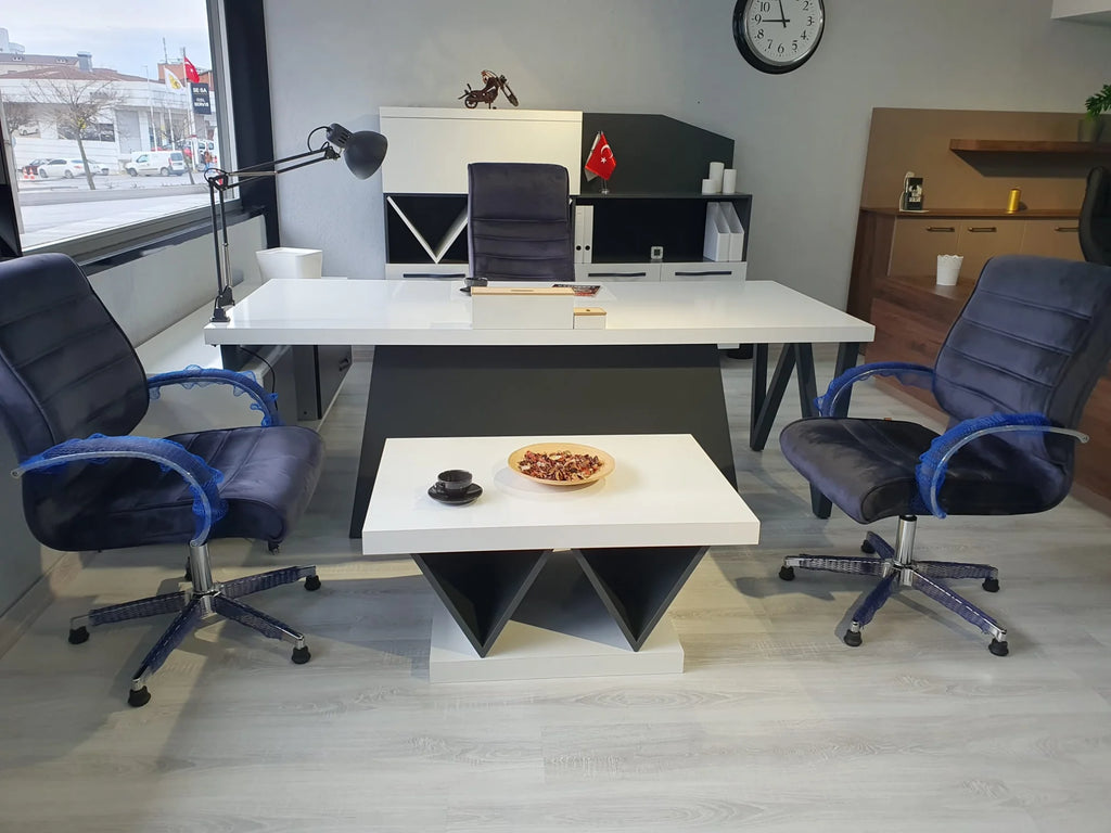 İstanbul Ofis Çamlıca W Makam Takımı Beyaz Antrasit ISTANBUL