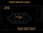 İstanbul Ofis Mobilya tarafından tasarlanan Dudullu OSB Atatürk Eğitim Kurumları öğretmenler odası yerleşim planı