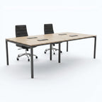 İstanbul Ofis Mobilya Space 4'lü ahşap görünümlü metal ayaklı modern personel çalışma masası, 120x60 cm ölçülerinde.