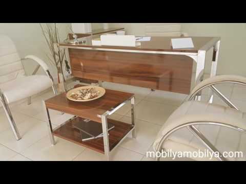 Büro-Schreibtisch-Set İstanbul Valante Hg.Ceviz MDF