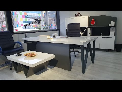İstanbul Ofis Çamlıca W Makam Takımı Beyaz Antrasit