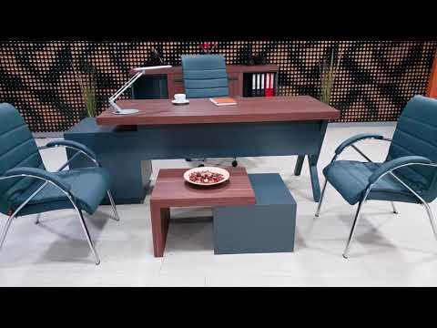 Chefbüro-Möbel-Set Istanbul Captiva - Walnuss-Anthrazit