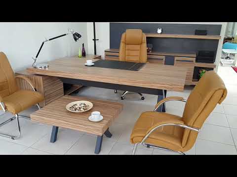 S Class Chefschreibtisch mit Anbau Samba Anthrazit