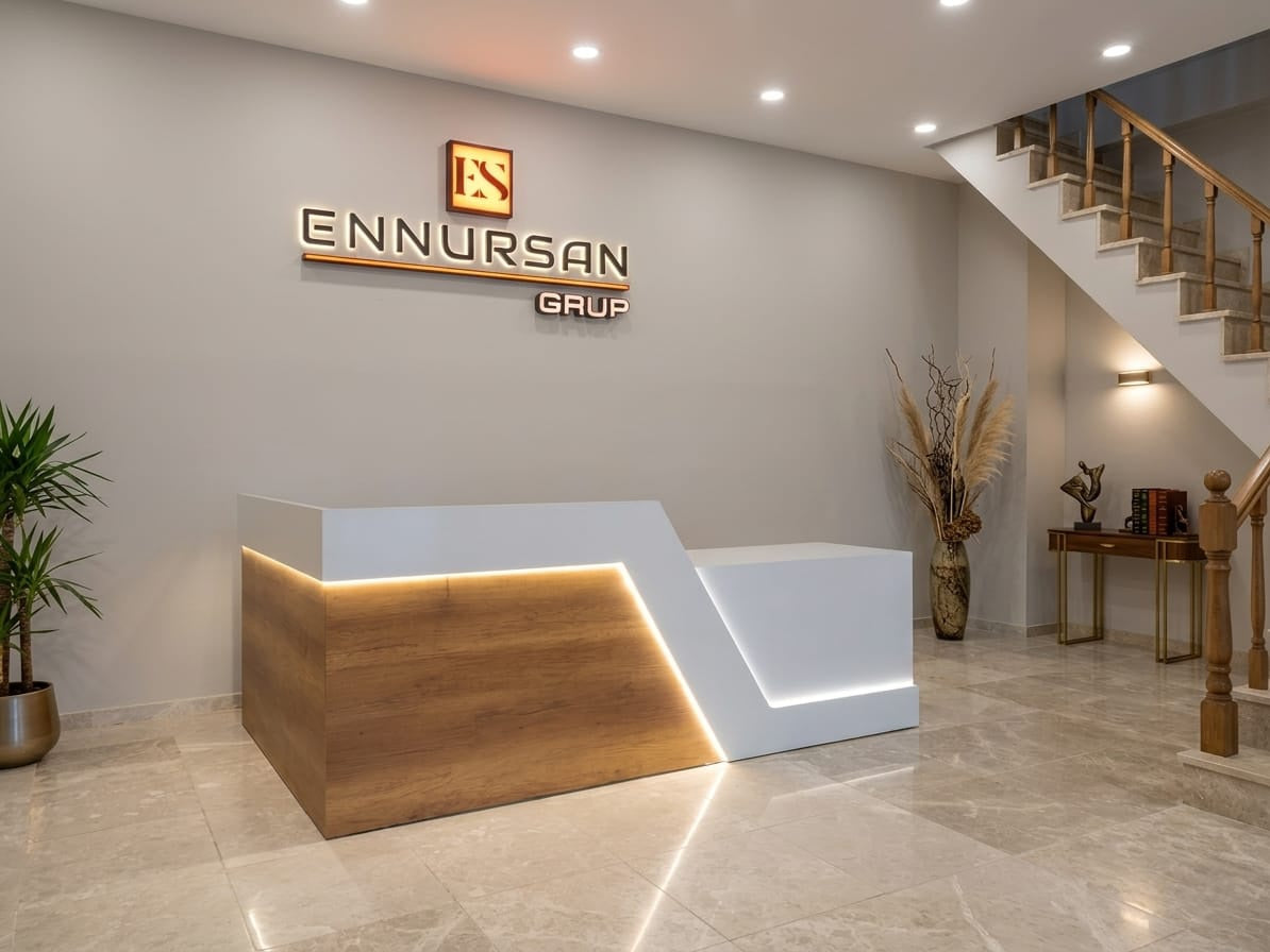 Modern Tasarımlı Ofis Karşılama Bankosu