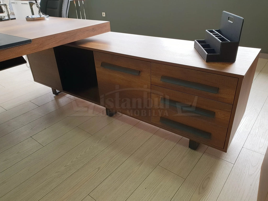 S Class Makam Masası Etejer Dolaplı Barok Siyah ISTANBUL-TSI